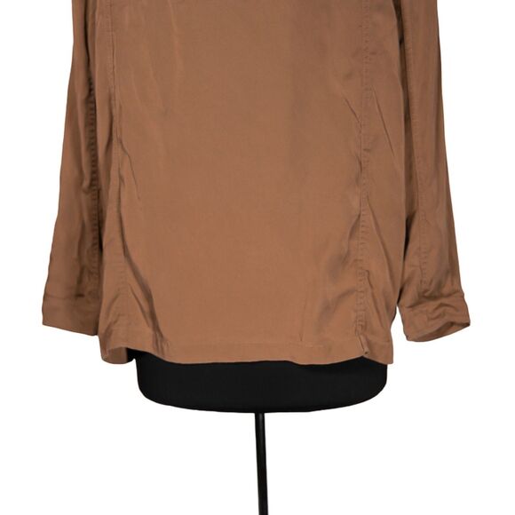 H&M Women's Brown Utility Jacket Oversized Field Cargo Twill Button Coat Small - Picture 8 of 10